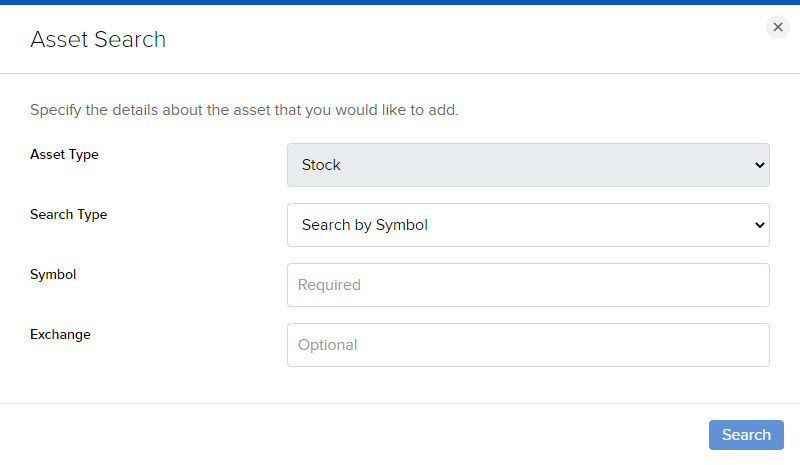 Image of the create recuring investment panel in portal. 